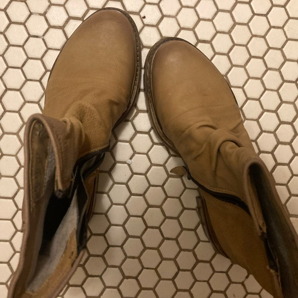 Miz Mooz Brodie Chunky Leather Platform Boot Size 37 US 6.5-7